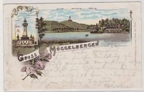 99743 AK Gruss aus den Müggelbergen - Restaurant am Teufelsee Aussichtsturm 1899