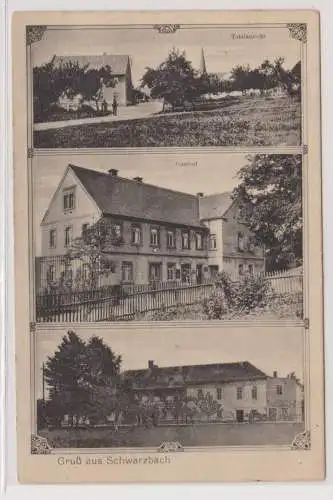 99273 AK Gruß aus Schwarzbach - Gasthof, Totalansicht 1917