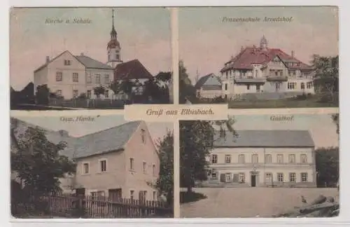 99140 AK Gruß aus Elbisbach - Gasthof, Frauenschule Arvedshof, Osw. Hanke 1914