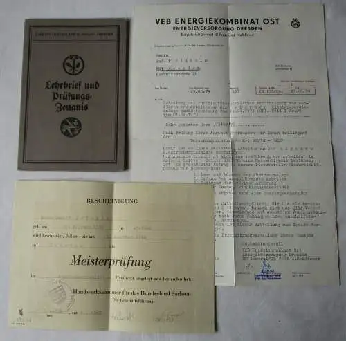 Lehrbrief + Meisterbescheinigung Elektro-Innung zu Dresden 1938 (154857)