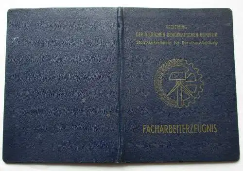 DDR Facharbeiterzeugnis Staatssekretariat Berufsausbildung Dresden 1954 (153608)