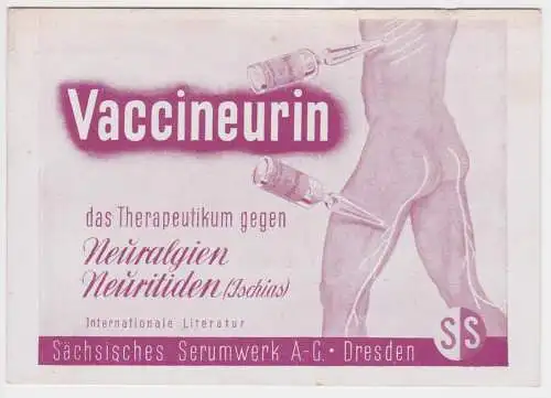 12963 Werbe Ak Vaccineurin Sächsisches Serumwerk AG Dresden 1940