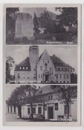 91657 AK Cammer (Jauch Belzig) - Schloß, Kriegerdenkmal, Kirche, Gasthof F.Block