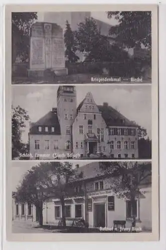 91656 AK Cammer (Jauch Belzig) - Schloß, Kriegerdenkmal, Kirche, Gasthof F.Block