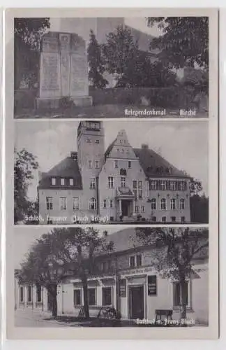 83494 AK Cammer (Jauch Belzig) - Schloß, Kriegerdenkmal, Kirche, Gasthof F.Block