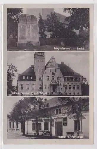 83496 AK Cammer (Jauch Belzig) - Schloß, Kriegerdenkmal, Kirche, Gasthof F.Block