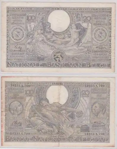 100 Francs Honderd Frank Banknote Belgien 12.03.1943 (157056)