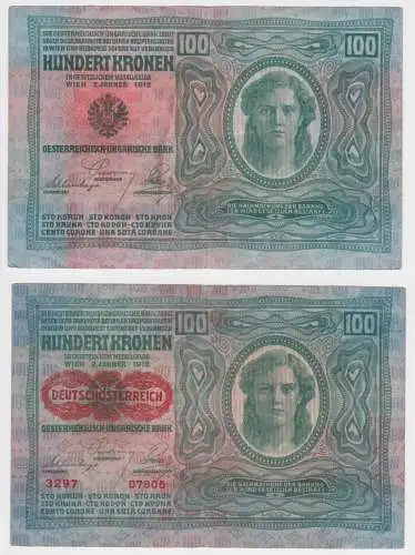 100 Kronen Banknote Österreichisch Ungarische Bank 2.1.1912 (157075)
