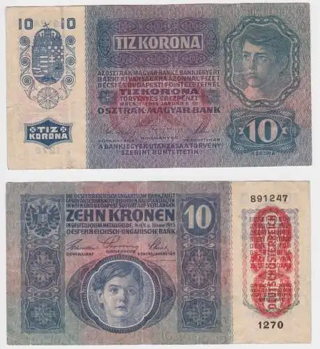 10 Kronen Banknote Österreichisch Ungarische Bank 2.1.1915 (156538)