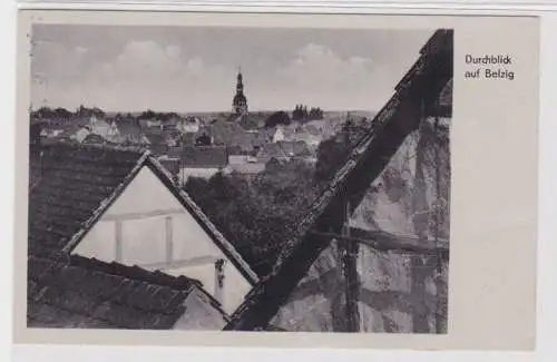 900370 AK Durchblick auf Belzig - Ortsansicht mit Kirche 1955