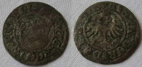 1/2 Groschen Silber Münze Krone Adler um 1600 (134064)