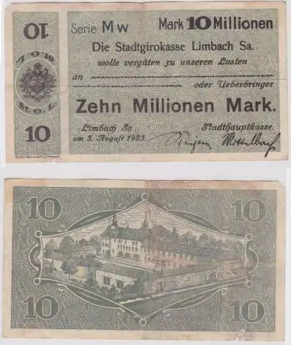 100 Millionen Mark Banknote Stadtgirokasse Limbach 5.10.1923 (121704)