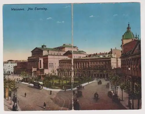 23363 Klapp Ak Warszawa Warschau - Theaterplatz 1916