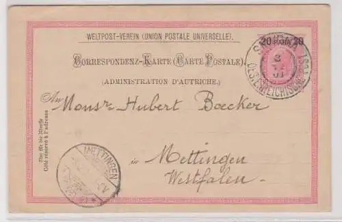 09512 Ganzsachen Postkarte Österreichische Post 20 Para Smyrna 1901