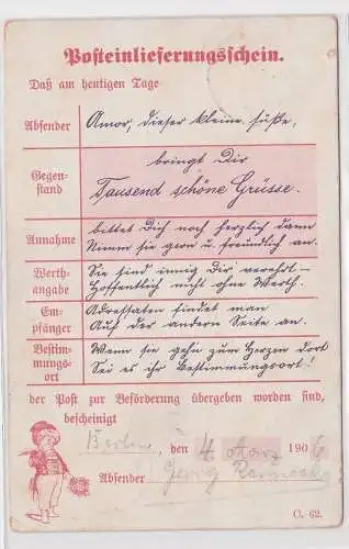 11677 AK DR Posteinlieferungsschein Berlin 04.03.1906