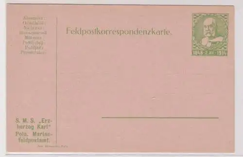 16990 Ganzsachen Feldpost Korrespondenz-Karte S.M.S. "Erzherzog Karl"