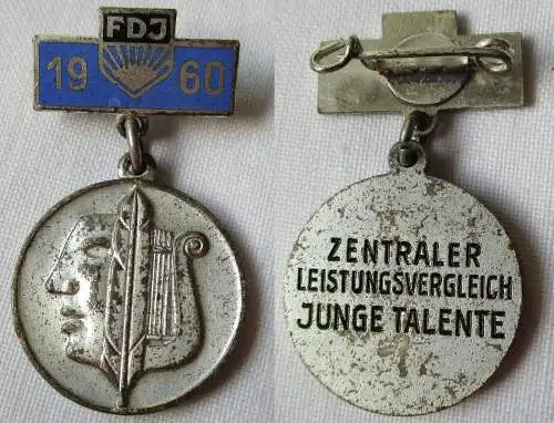 DDR FDJ Abzeichen Leistungsvergleiche junger Talente 1960 in Silber (142082)