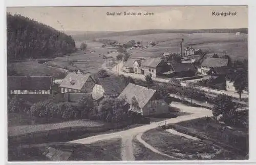 99363 Feldpost AK Königshof - Gasthof Goldener Löwe, Ortsansicht, Bahnpost 1916