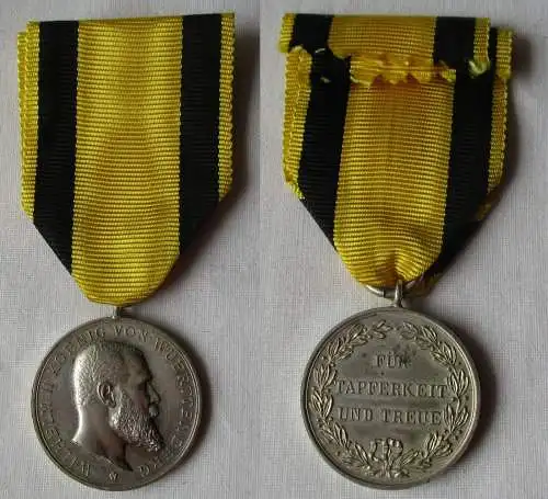 Württemberg Silberne Militärverdienstmedaille 1892 am Band (153727)