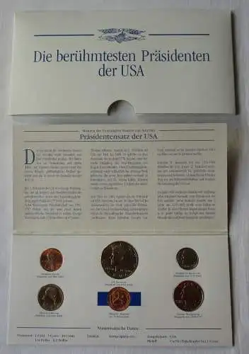 Kursmünzsatz mit 5 Münzen die berühmtesten Präsidenten der USA 1996 (129886)