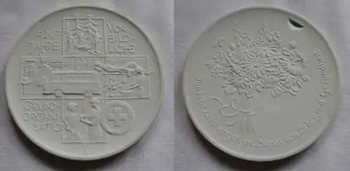 DDR Porzellan Medaille 5 Jahre DRK vorbildliche Grundorganisation (149769)