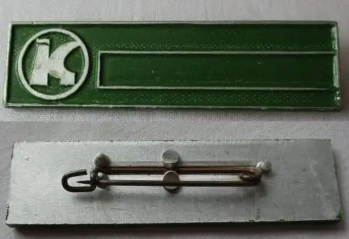 DDR Abzeichen Konsum Genossenschaft Namensschild grün (149046)