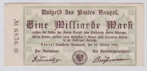 1 Milliarde Mark Banknote Inflation Amt Rauxel 20.10.1923 (126257)