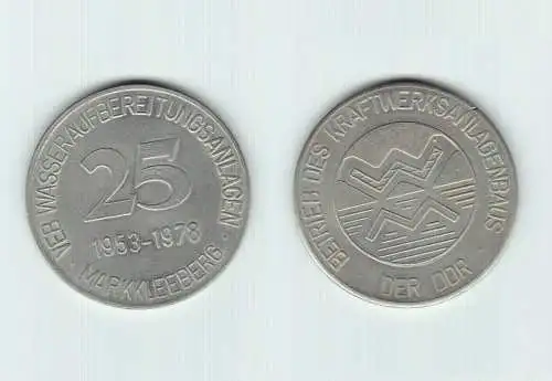 DDR Medaille 25 Jahre VEB Wasseraufbereitungsanlagen Markkleeberg 1978 (145006)