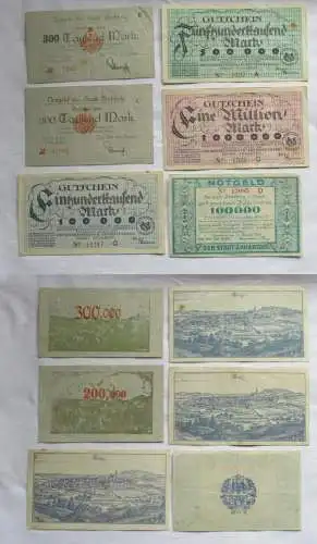 6 x Banknoten 100000 bis 1 Million Mark Annaberg und Buchholz 1923 (145140)