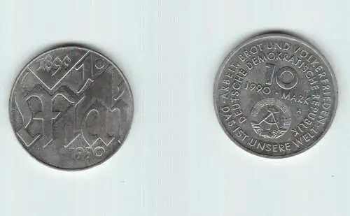 DDR Gedenk Münze 10 Mark 100.Jahre 1.Mai Feiertag 1990 (145005)