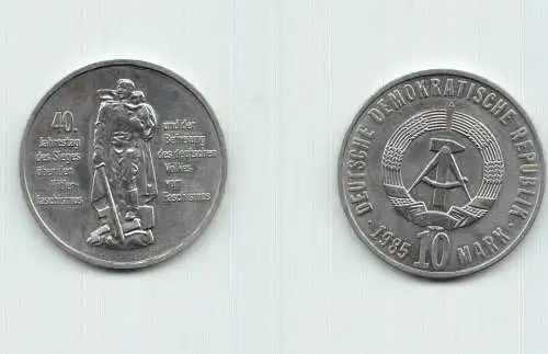 DDR Gedenk Münze 10 Mark 40.Jahre Kriegsende 1985 Stempelglanz (144434)
