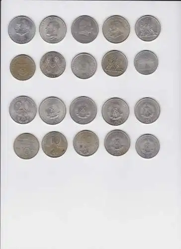 10 x DDR Gedenk Münzen 5, 10 und 20 Mark Buchenwald, Schiller, Thälmann (144773)