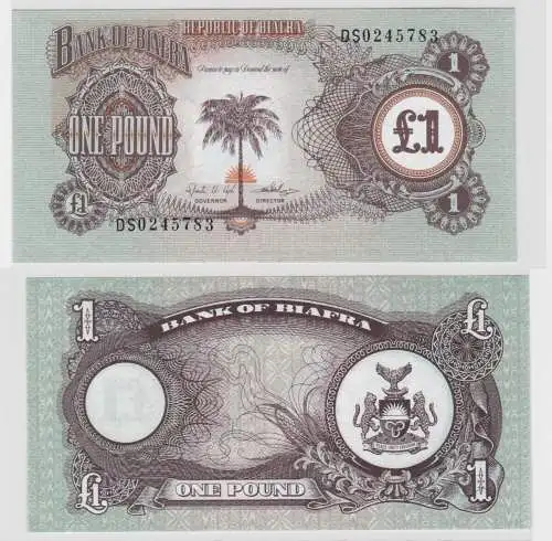 1 Pound Pfund Banknote Republic of Biafra kassenfrisch UNC (138296)