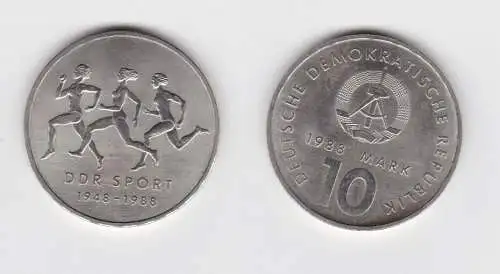 DDR Gedenk Münze 10 Mark 40 Jahre DDR Sport 1988 vz (145015)
