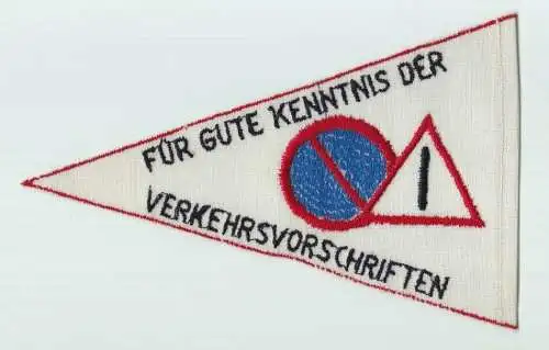 DDR Aufnäher Fahne Für gute Kenntnisse in den Verkehrsvorschriften JP (145184)