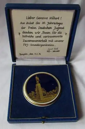 DDR Porzellan Medaille 30 Jahre FDJ Freie Deutsche Jugend (110661)
