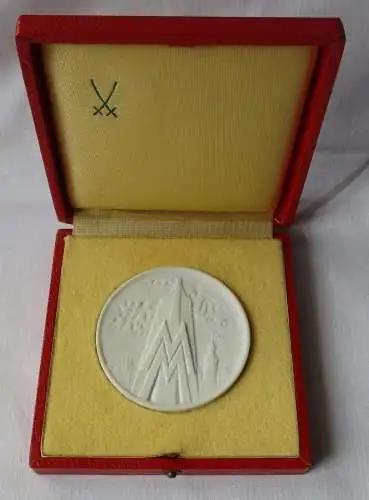 DDR Meissner Porzellan Medaille Leipziger Frühjahrsmesse 1974 (118070)