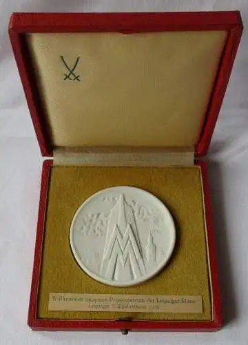DDR Meissner Porzellan Medaille Leipziger Frühjahrsmesse 1974 (118039)