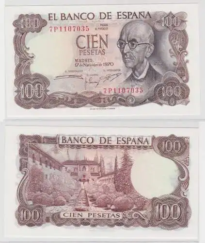 100 Pesetas Banknote Spanien 17.November 1970 kassenfrisch UNC (138626)