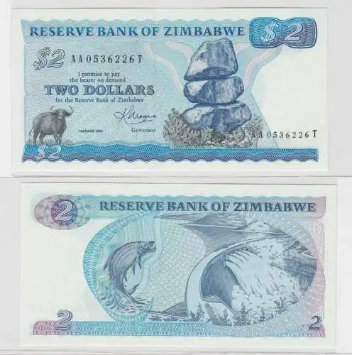 2 Dollar Banknote Reserve Bank of Zimbabwe Simbabwe 1983 (138306)