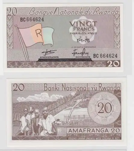 20 Frank Banknote Rwanda Ruanda Urundi 1957  (123428)