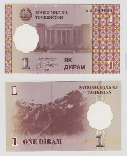 Tadschikistan 1 Diram Banknote Pick 10a kassenfrisch UNC (138636)