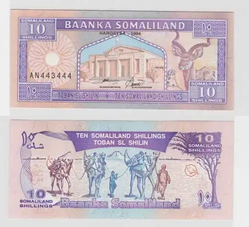 10 Shillings Banknote Somalia Soomaaliya 1996 bankfrisch UNC (138348)