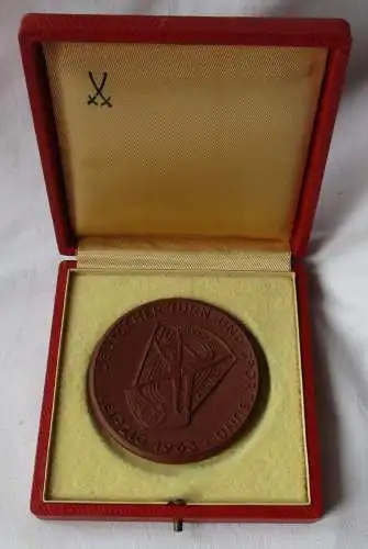DDR Medaille Deutscher Turn- und Sportbund Leipzig 1963 - vorb. Arbeit (119243)