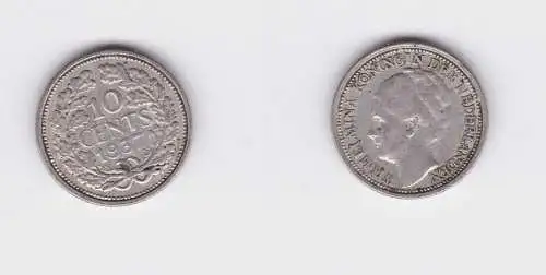 10 Cent Silber Münze Niederlande 1937 (127028)