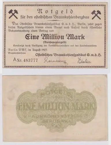 1 Million Mark Banknote Berlin Ostelbische Braunkohlensyndikat 1923 (121344)
