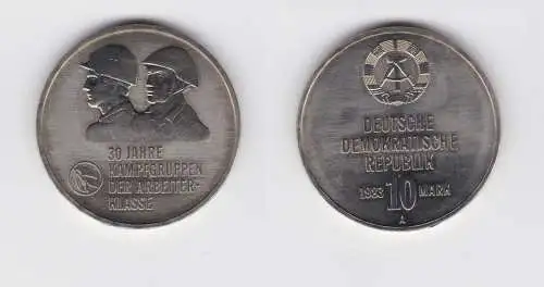 DDR Gedenk Münze 10 Mark 30 Jahre Kampfgruppen der Arbeiterklasse 1983 (137098)