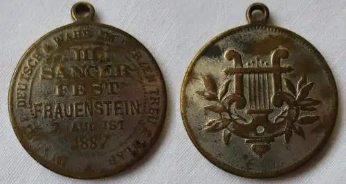seltene Medaille III. Sängerfest Frauenstein 7. August 1887 (135853)