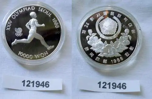 10000 Won Silber Münze Korea Olympiade 1988 Seoul 1986 (121946)