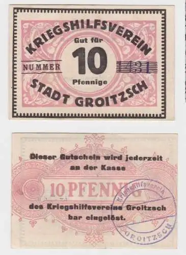 10 Pfennig Banknoten Kriegshilfsverein Stadt Groitzsch (135883)